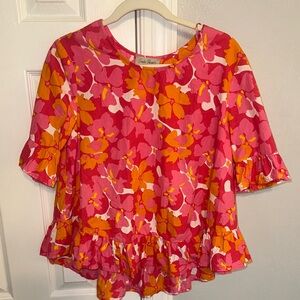 Charlie Paige Pink and Orange Floral Top